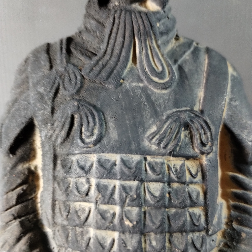 Vintage Chinese Terracotta Warrior Solder Figurine 10"H - Picture 3 of 11